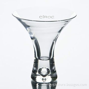 Martini Glass in Various Sizes and Colors, with Vacuum Bubble in Heavy Bottom